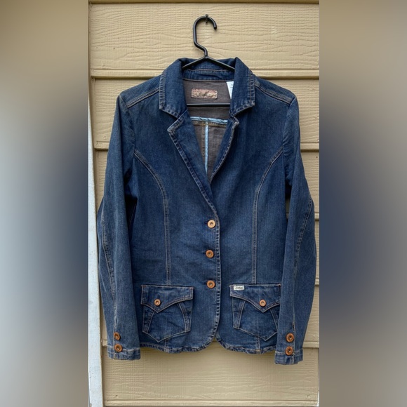 Levis Jean Denim Jackey  Faded Blue Wide Lapel Womens - Picture 4 of 8